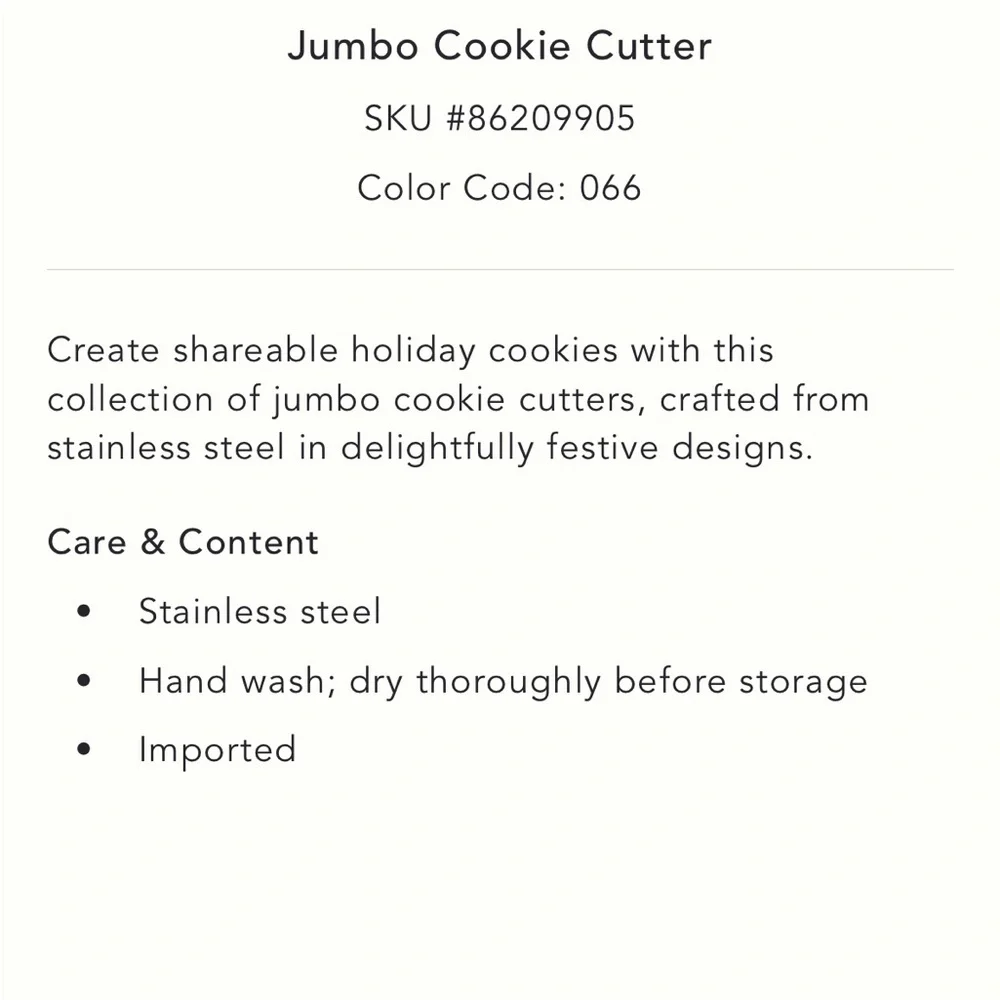 Jumbo cookie‎ cutter